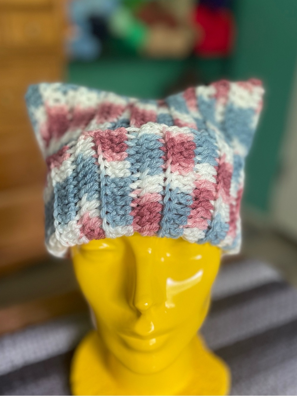 Handmade crochet cat ear beanie